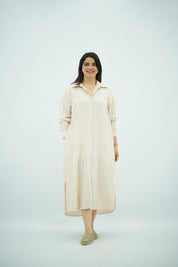 Robe chemise Beige en Lin