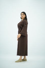 Robe Chemise en lin Longue – Marron