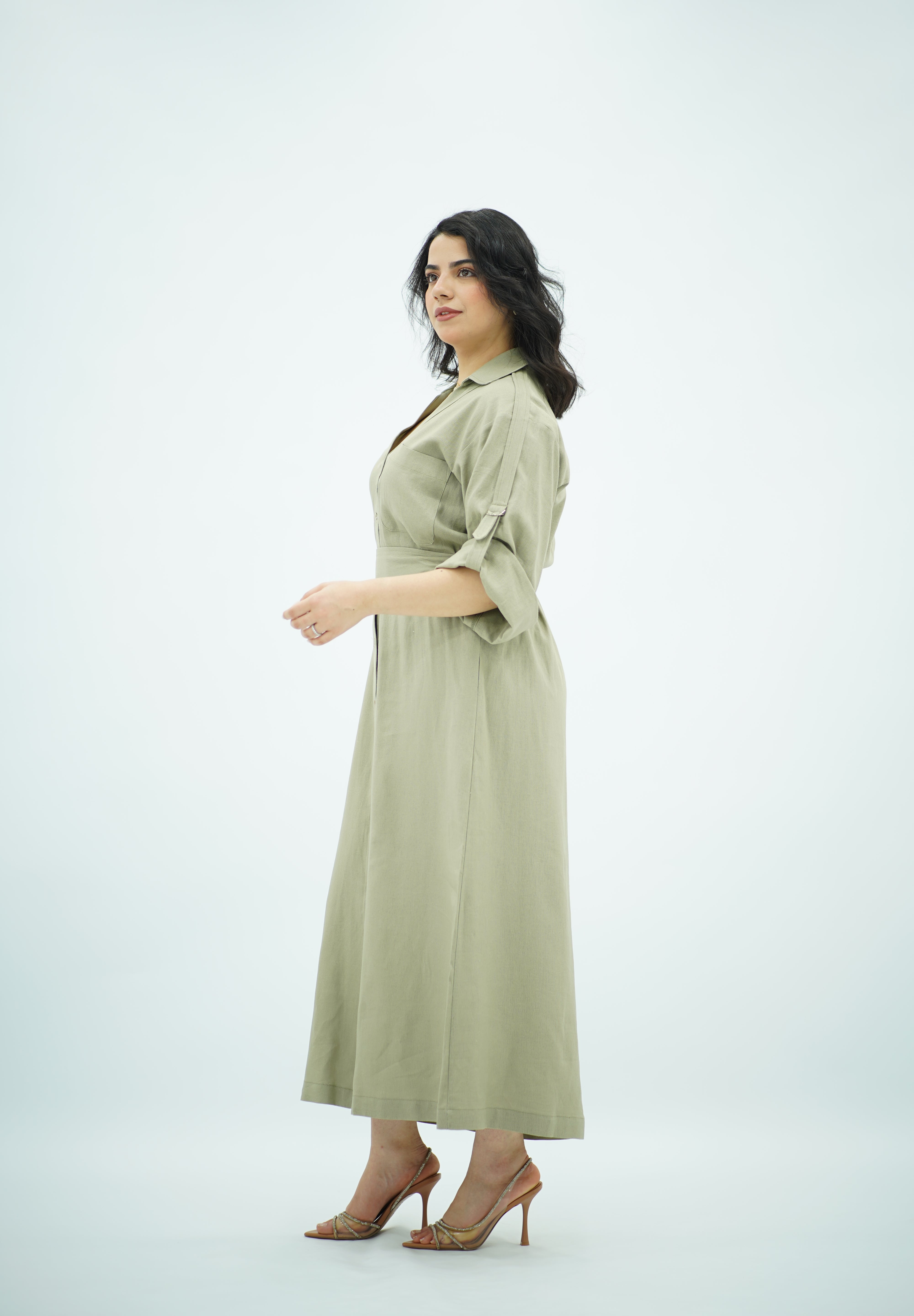 Robe en Lin Vert eau