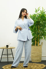 Ensemble Fluide Style Kimono - bleu ciel