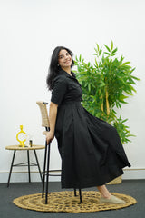 Robe En Popline - Noir