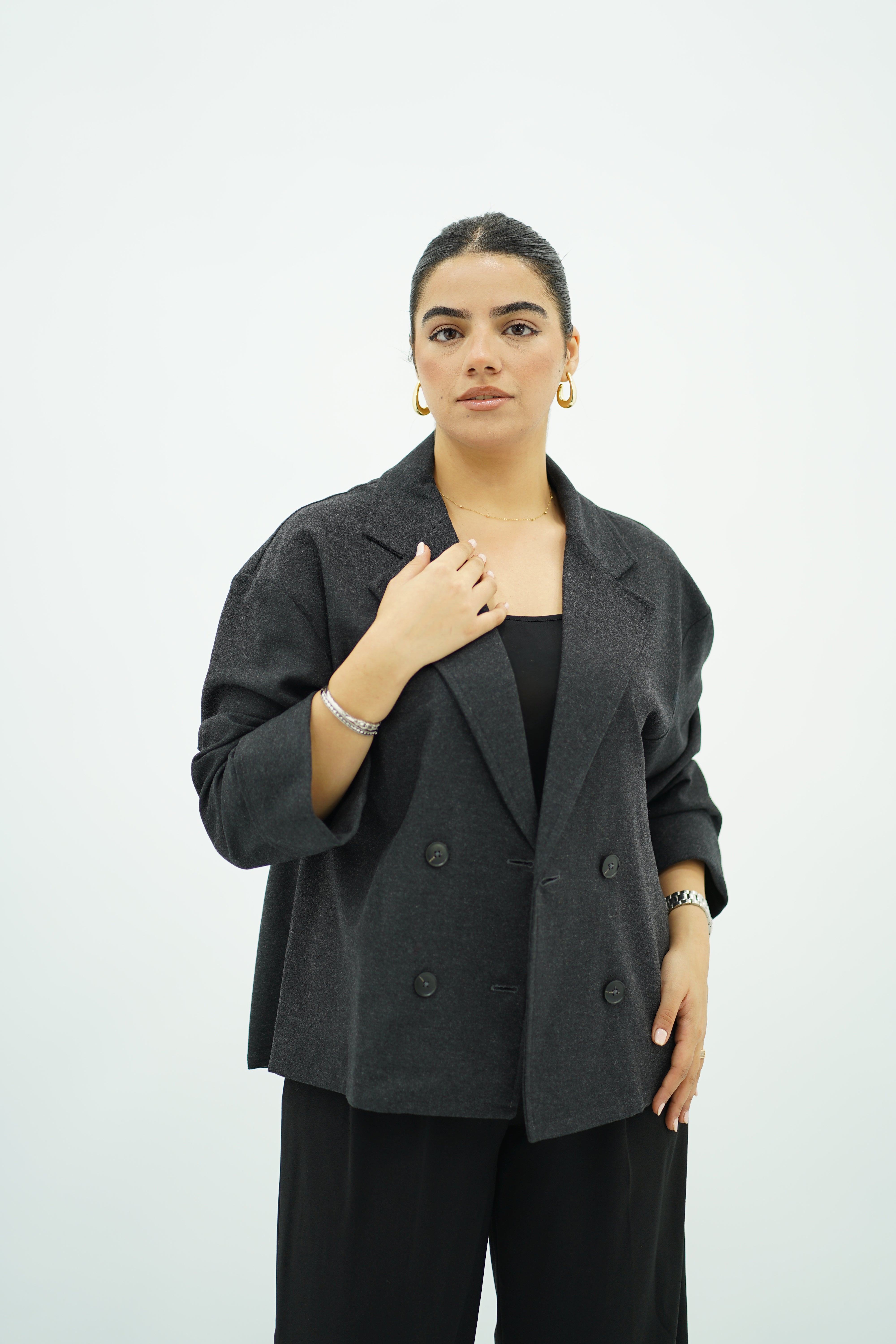 Veste courte oversize Gris