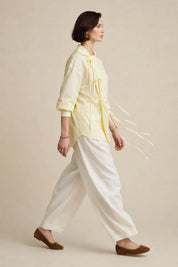 Chemisier Croisé Style Kimono à Rayures Pastel