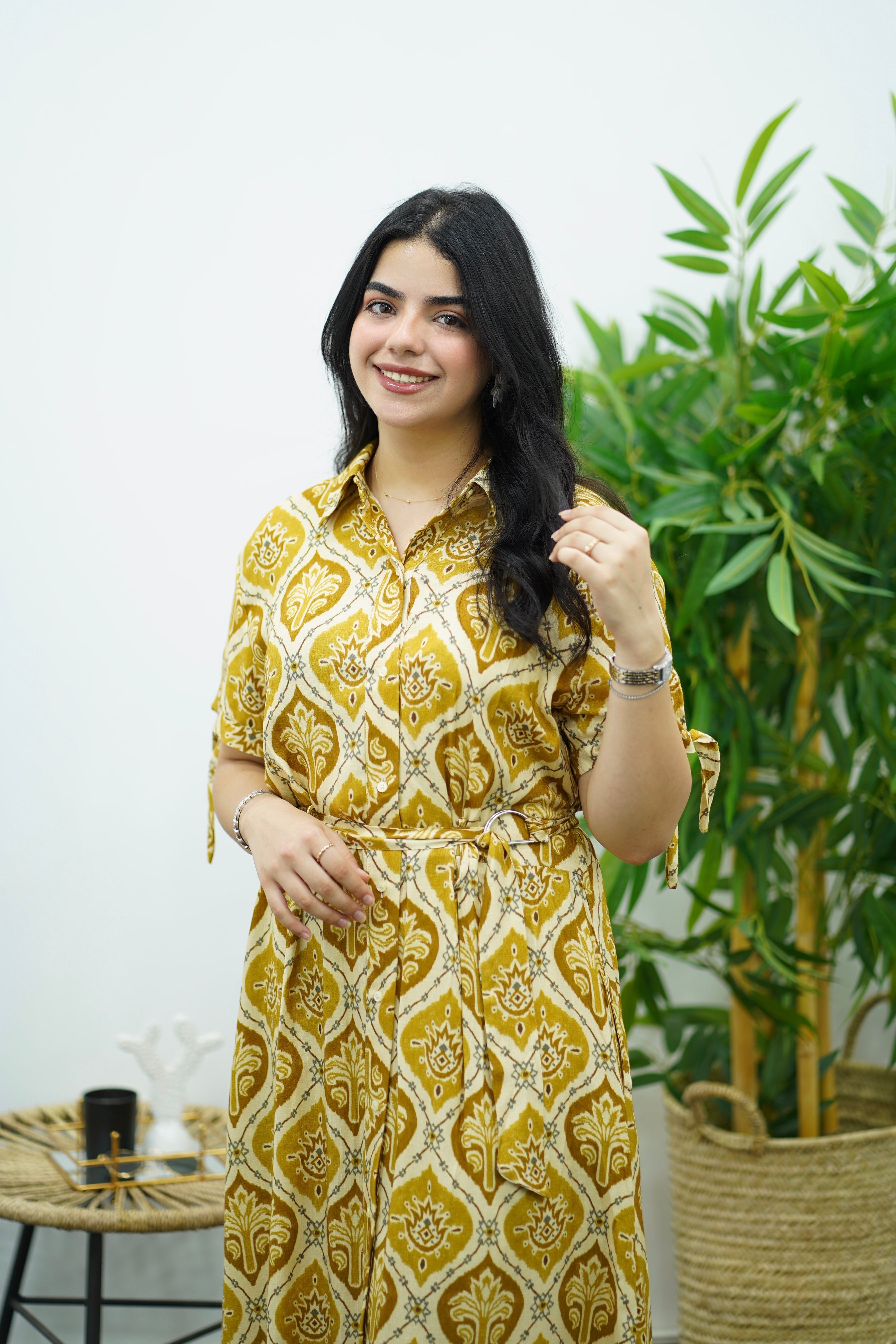 Robe Imprimée - Jaune