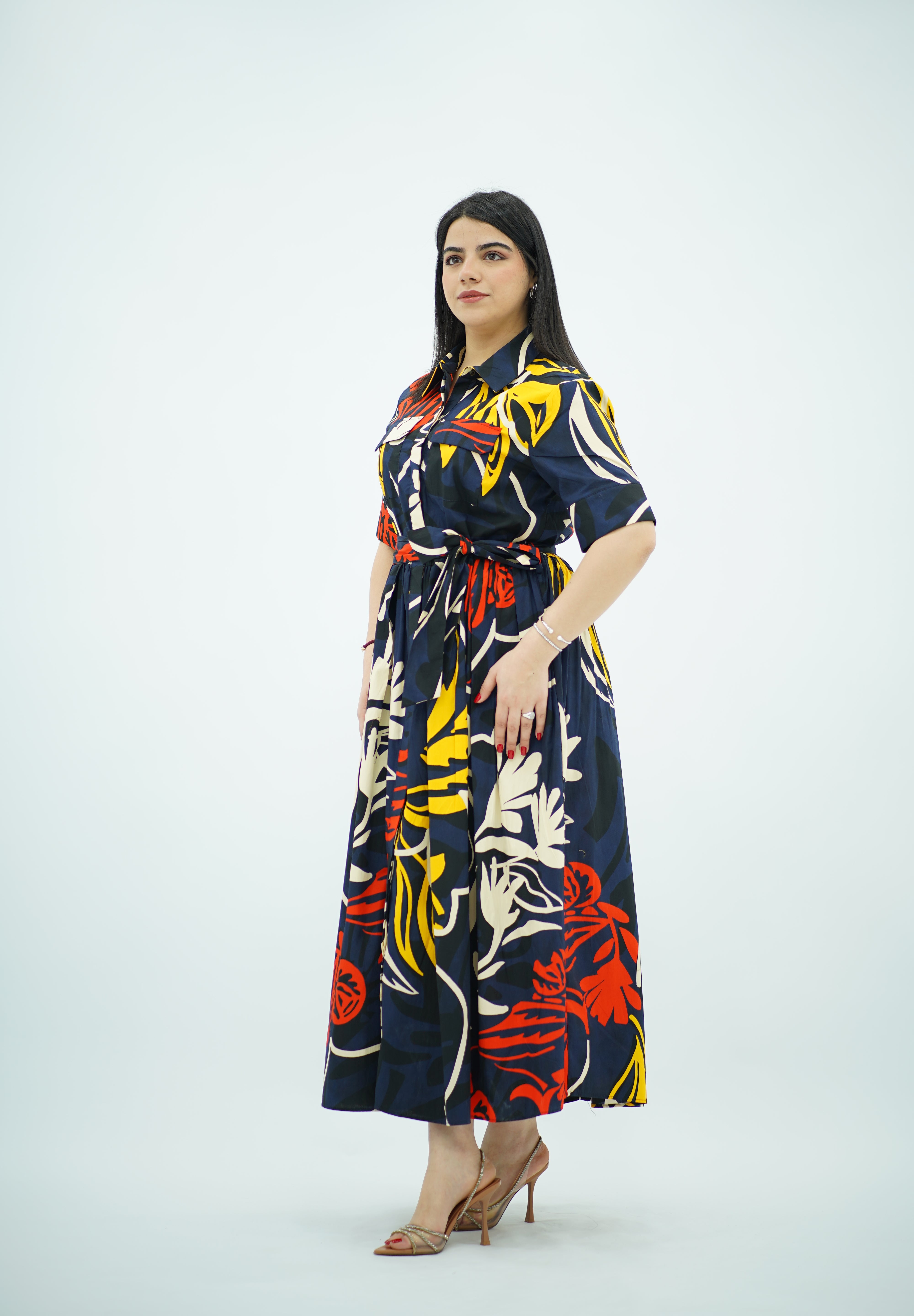 Robe En Popeline - Imprimée