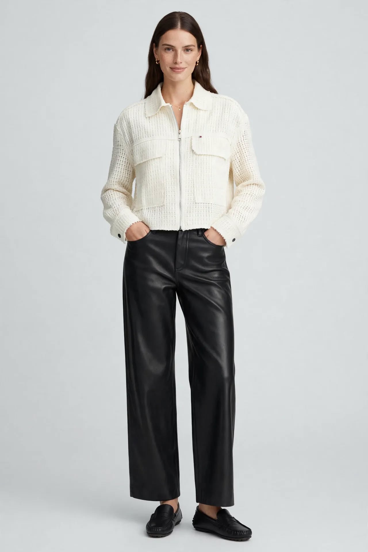 Veste Courte en Tweed Ecru