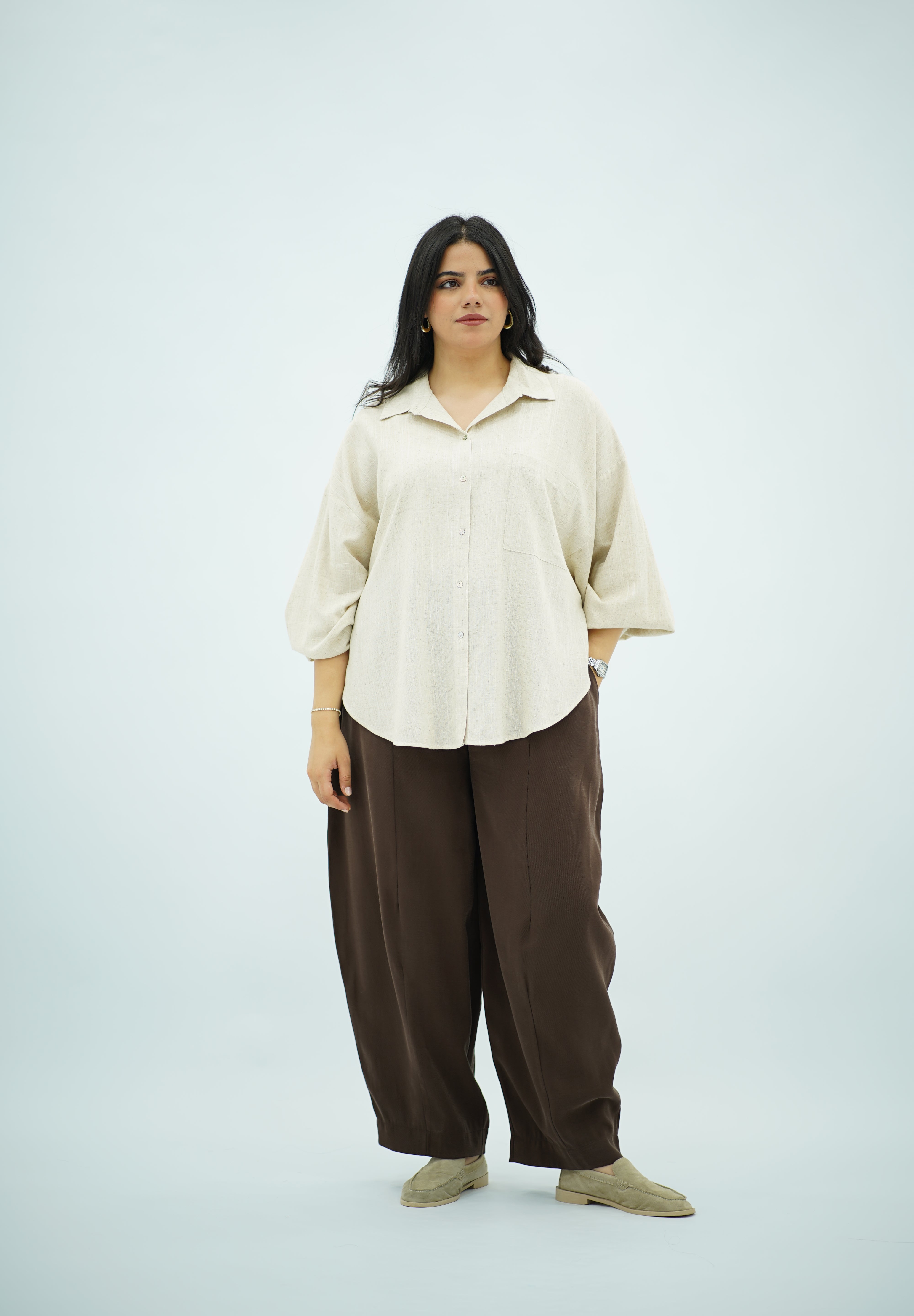 Chemise Beige écru en Lin