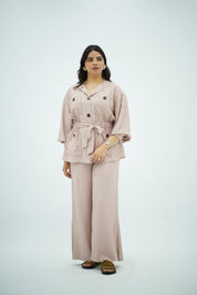 Ensemble fluide ceinturé Rose poudré