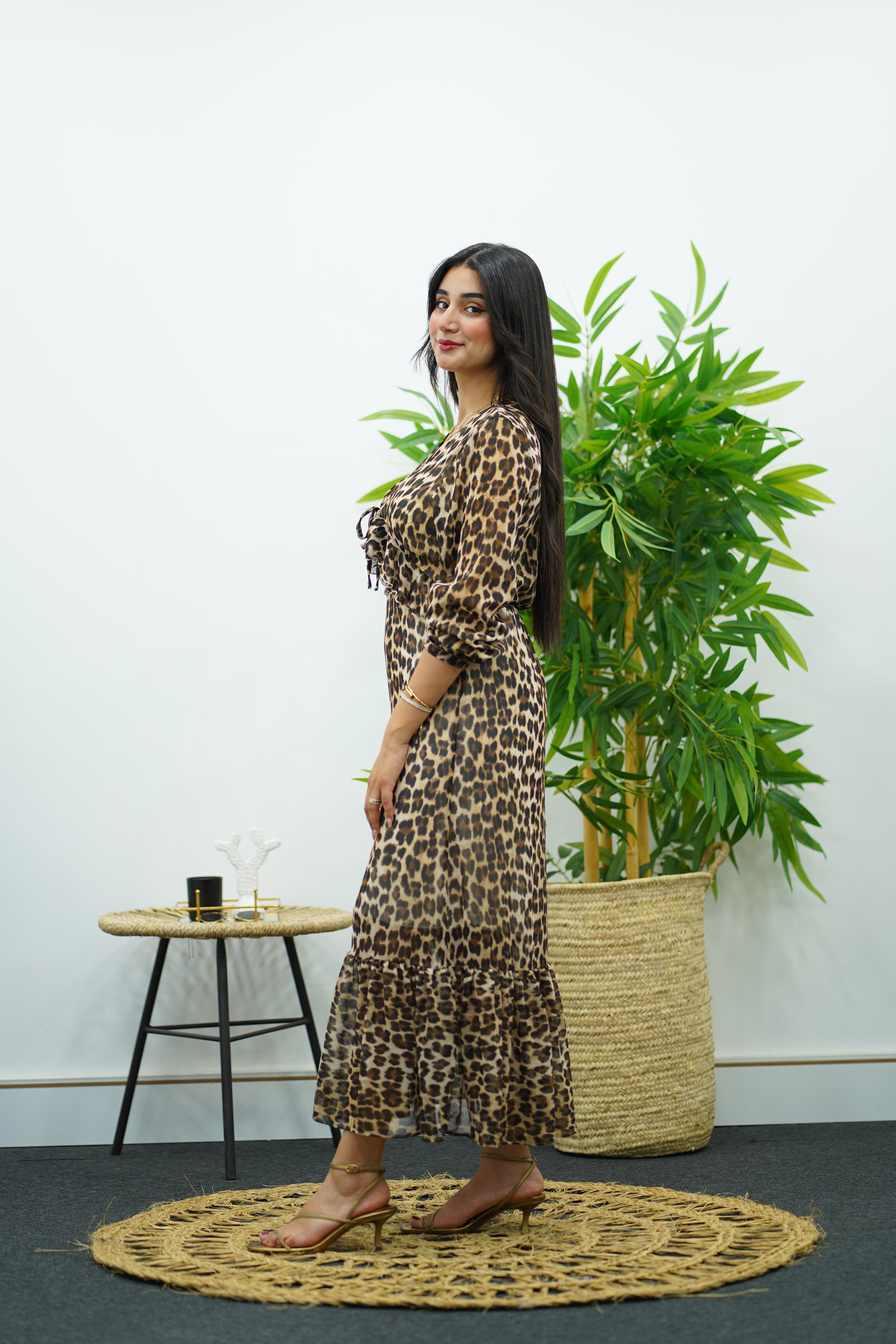 Robe à l’imprimé fluide léopard