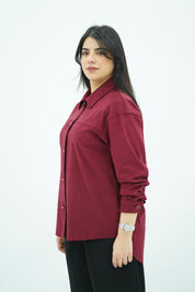 Surchemise Faux Daim Bordeaux