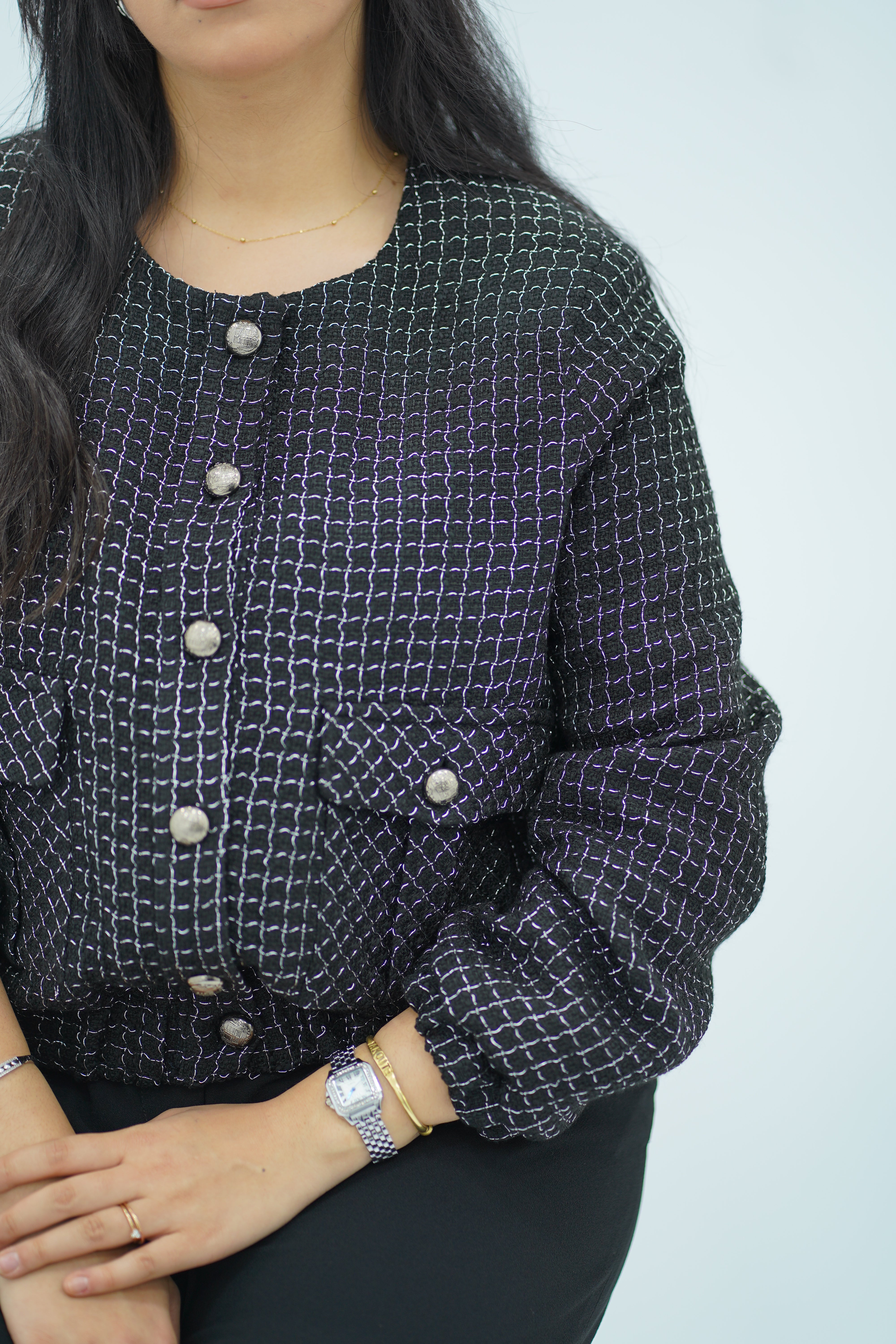 Bomber en tweed chic