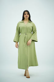 Robe Chemise Maxi Vert Olive
