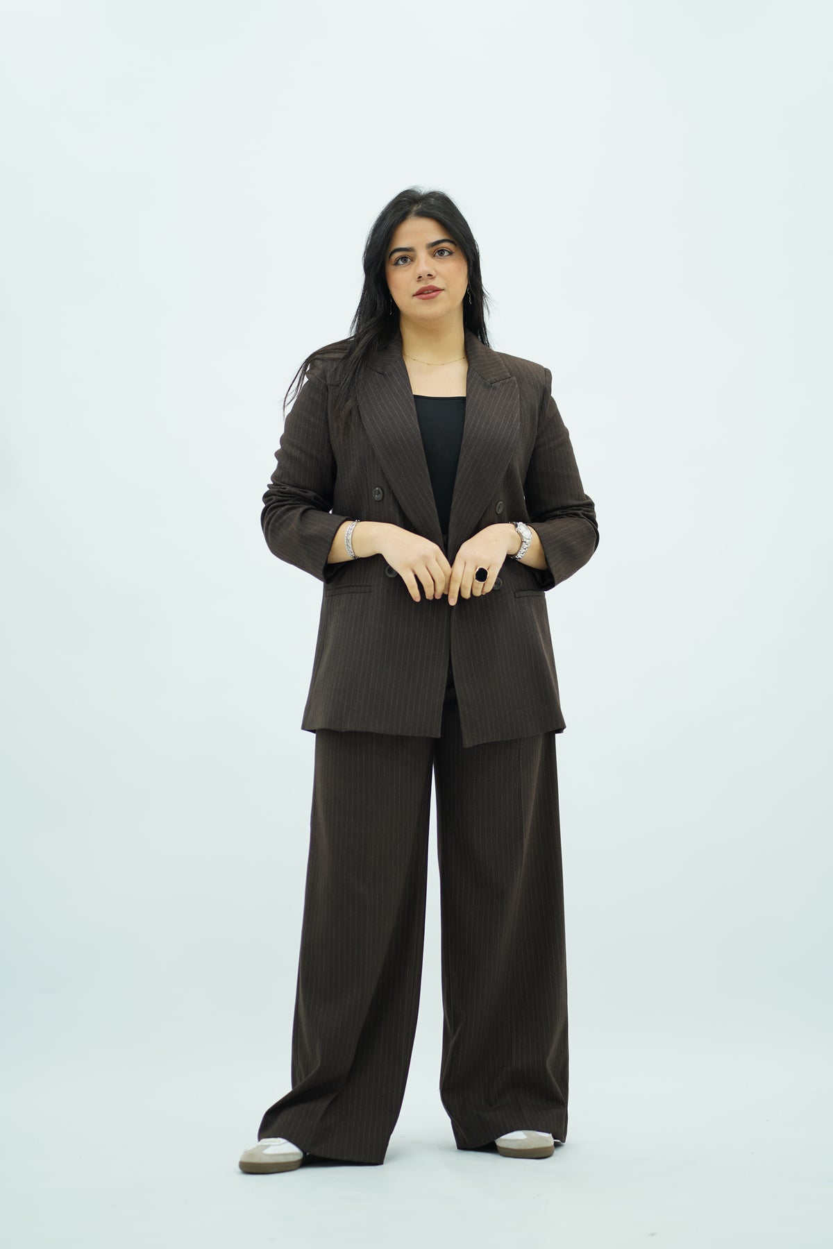 Tailleur à fines rayures