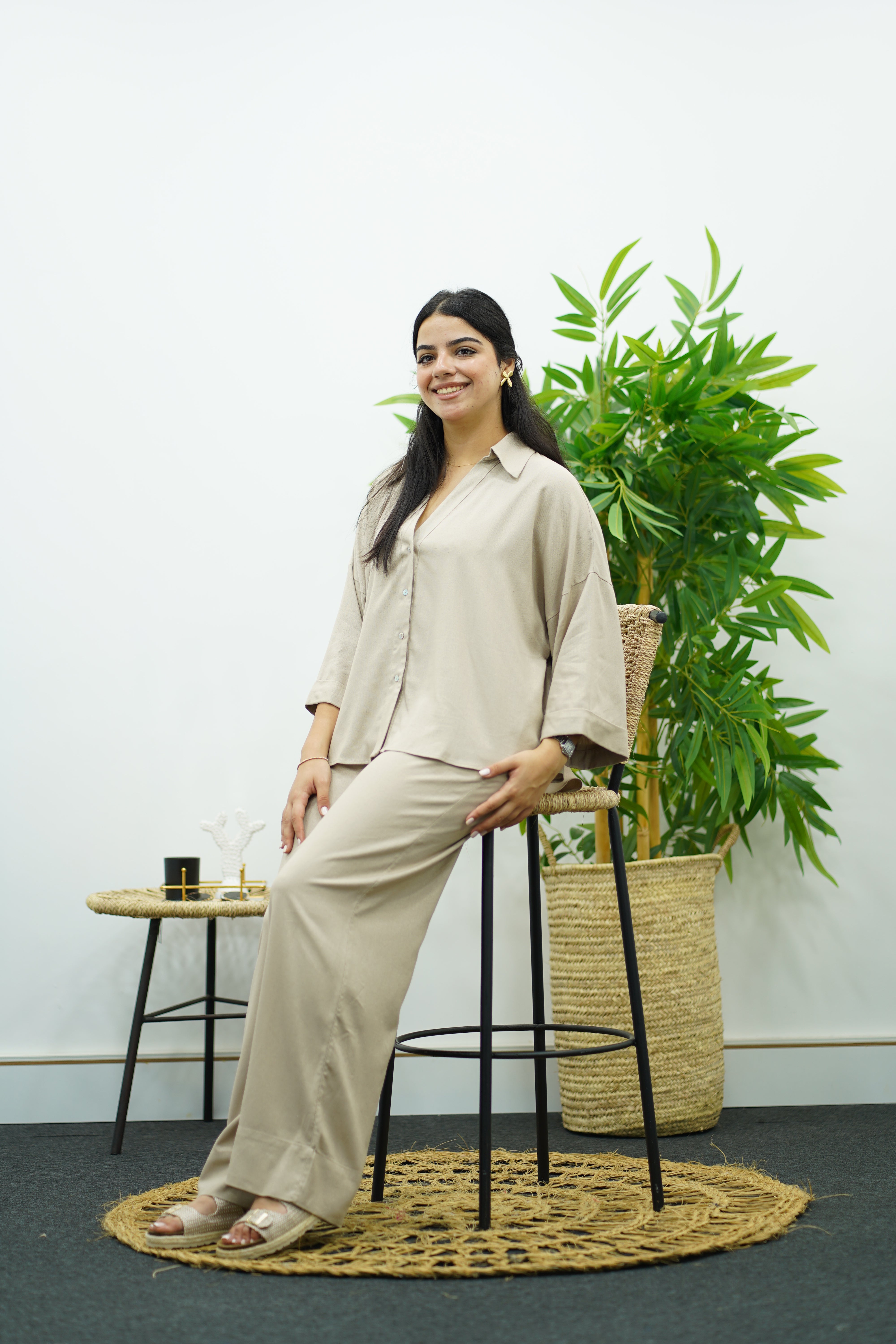 Ensemble en lin - Nude