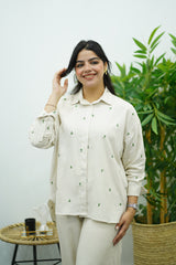 Chemise En lin brodé