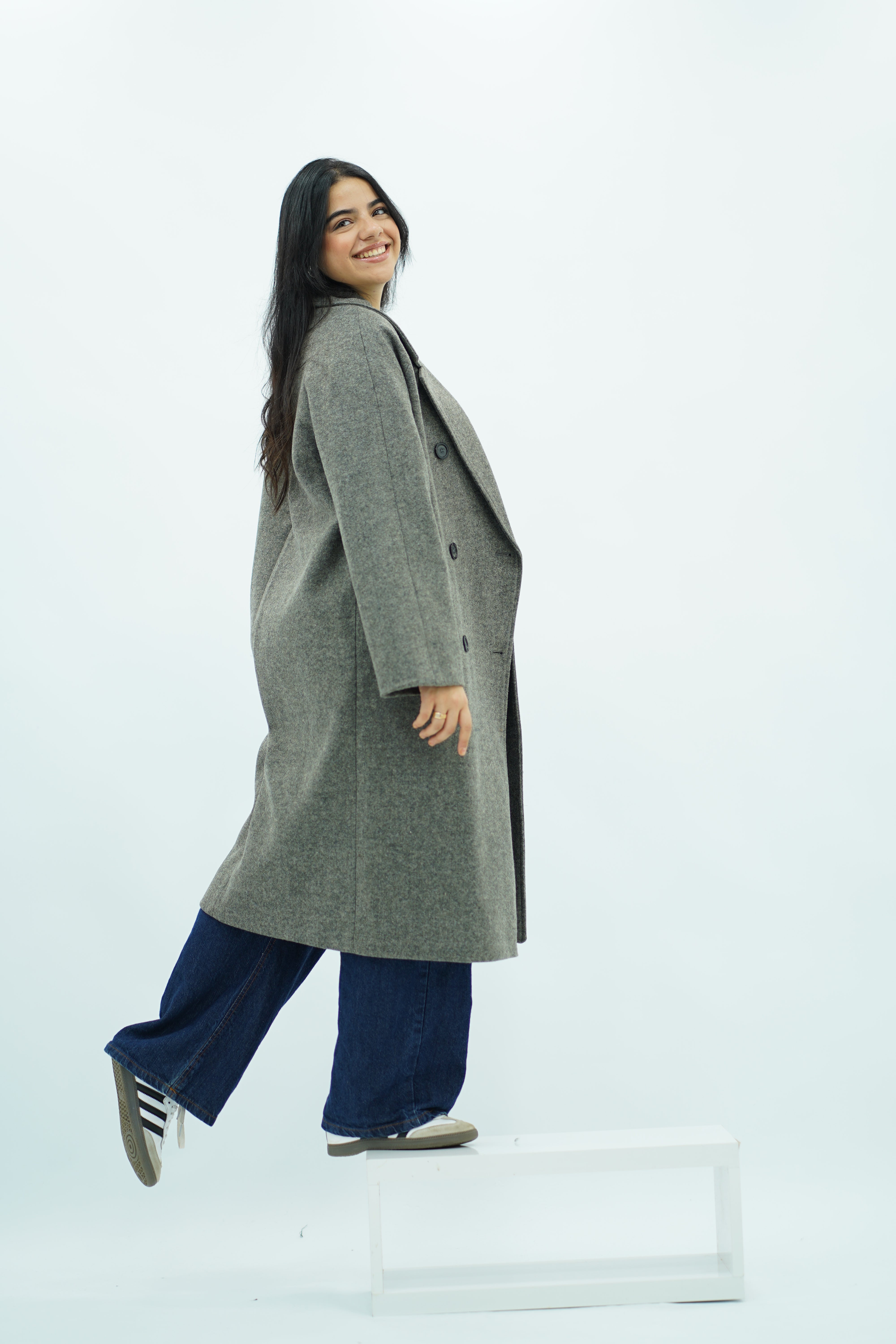 Manteau Gris long oversize