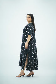 Robe Gandoura Noir à Pois