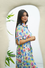 Robe longue à imprimé floral