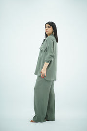 Ensemble Vert militaire Matière Tencel