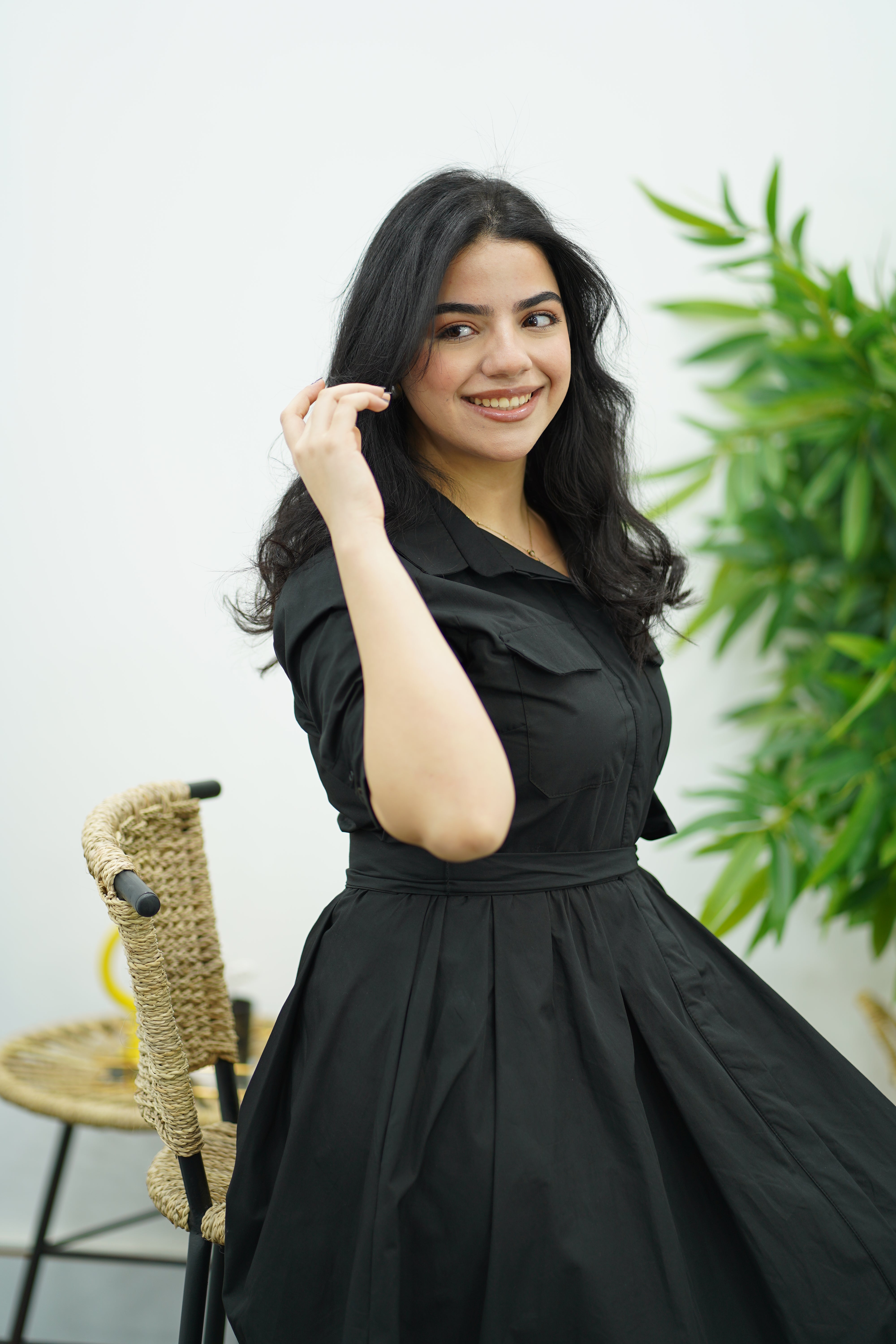 Robe En Popline - Noir