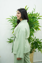 Ensemble Fluide Style Kimono - Vert eau