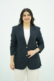 Veste Bleu Marine rayé Ceinturée