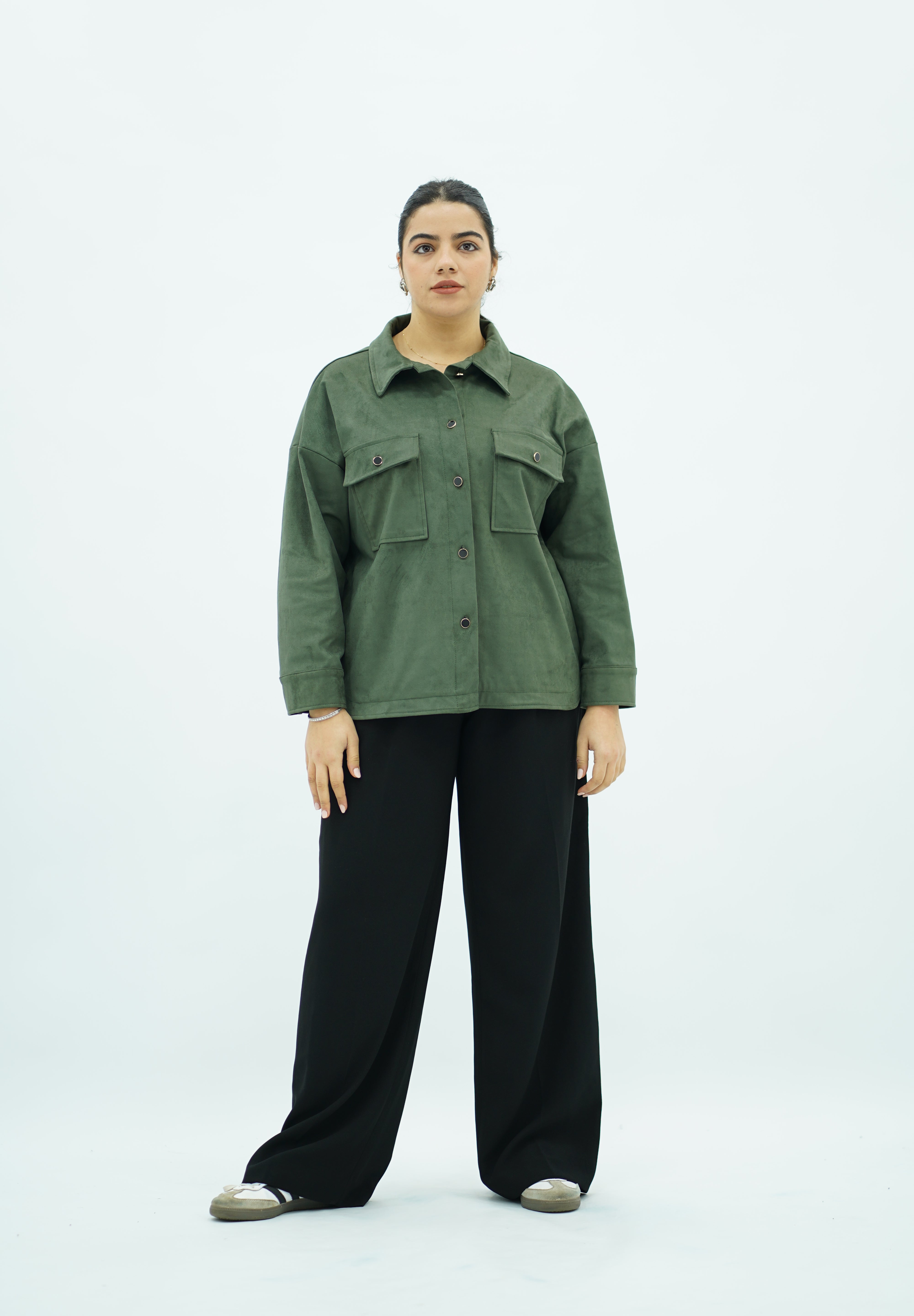 Surchemise Vert en Faux Daim