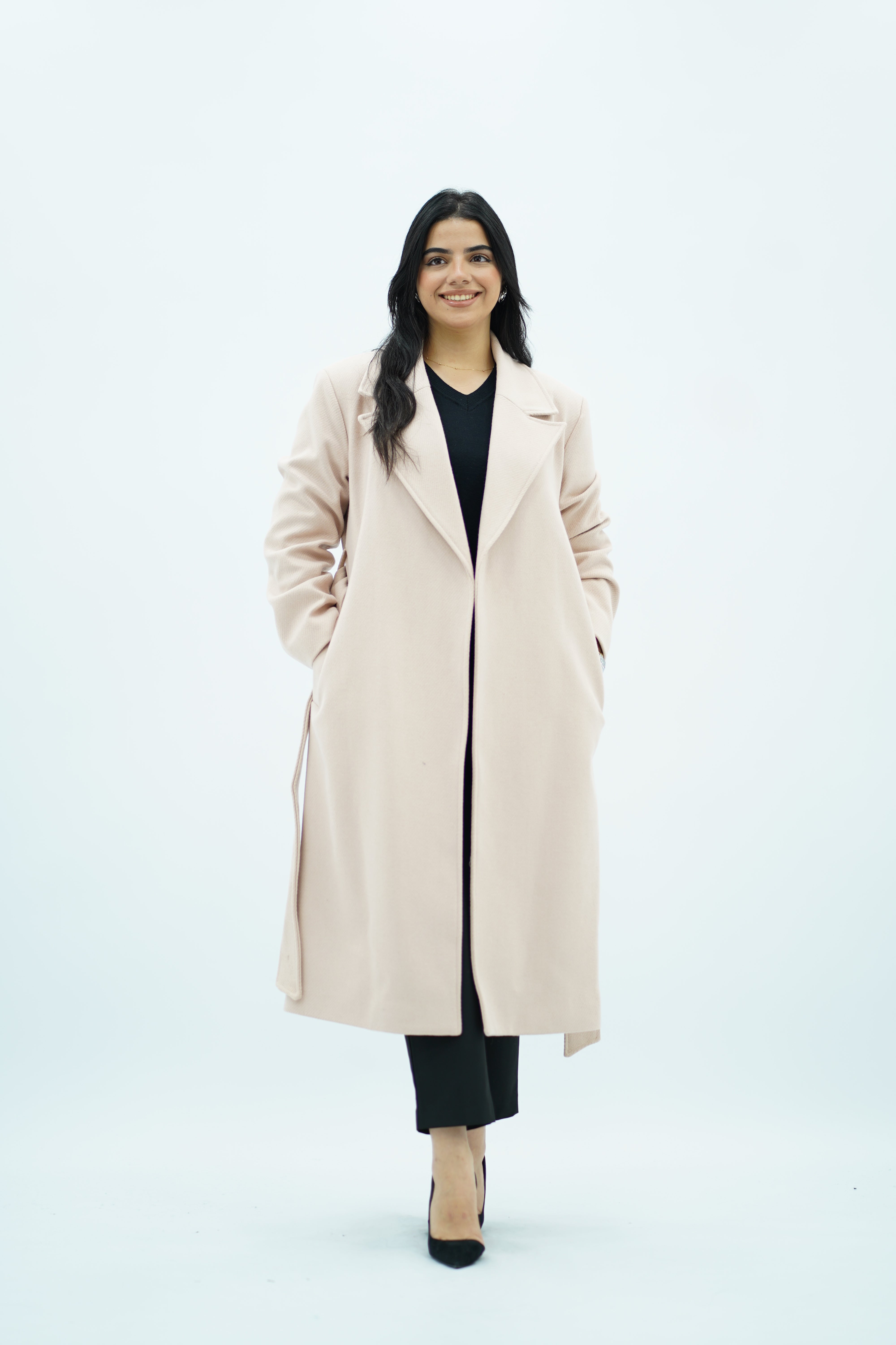 Manteau ajusté avec ceinture