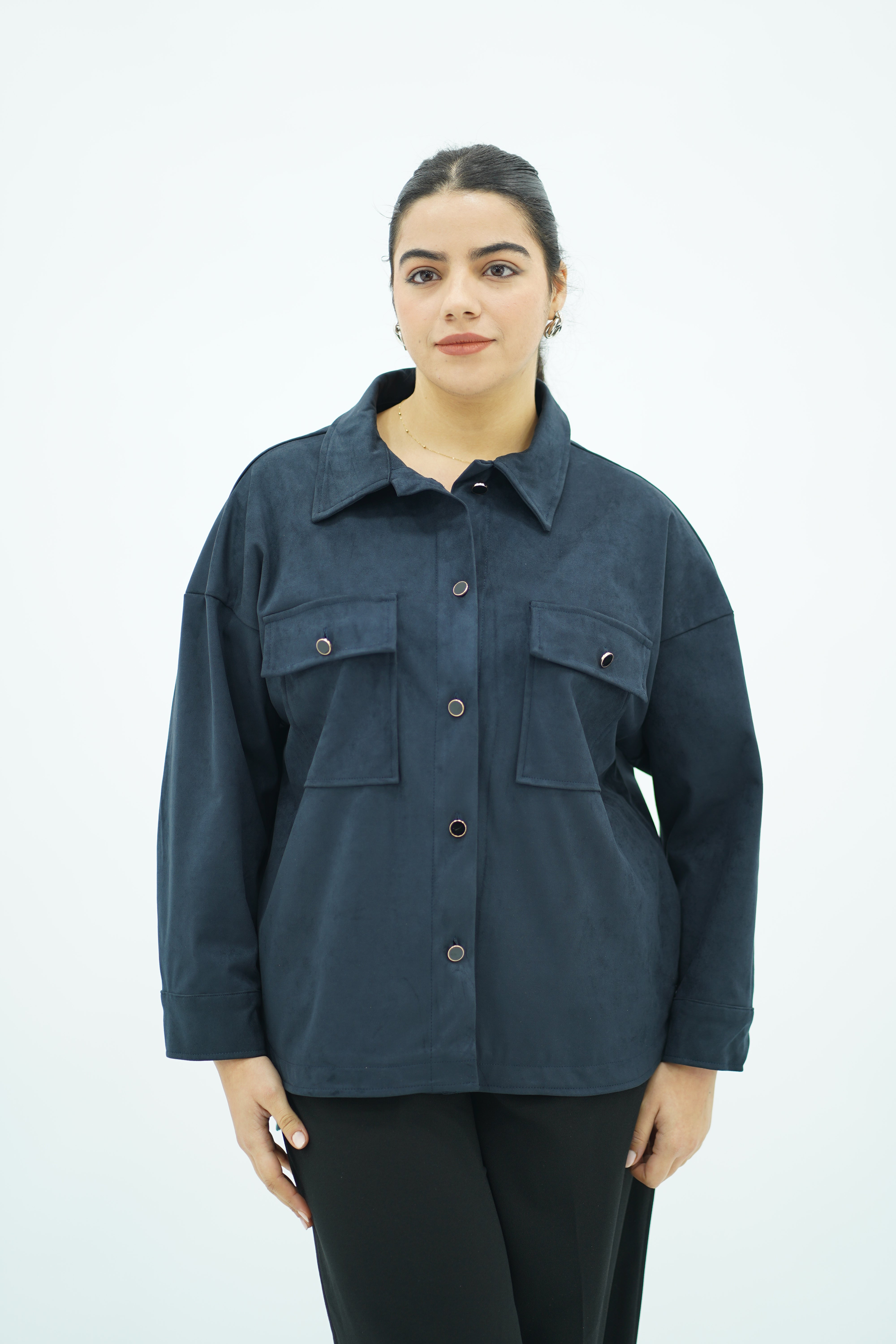 Surchemise Bleu nuit en Faux Daim