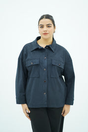 Surchemise Bleu nuit en Faux Daim