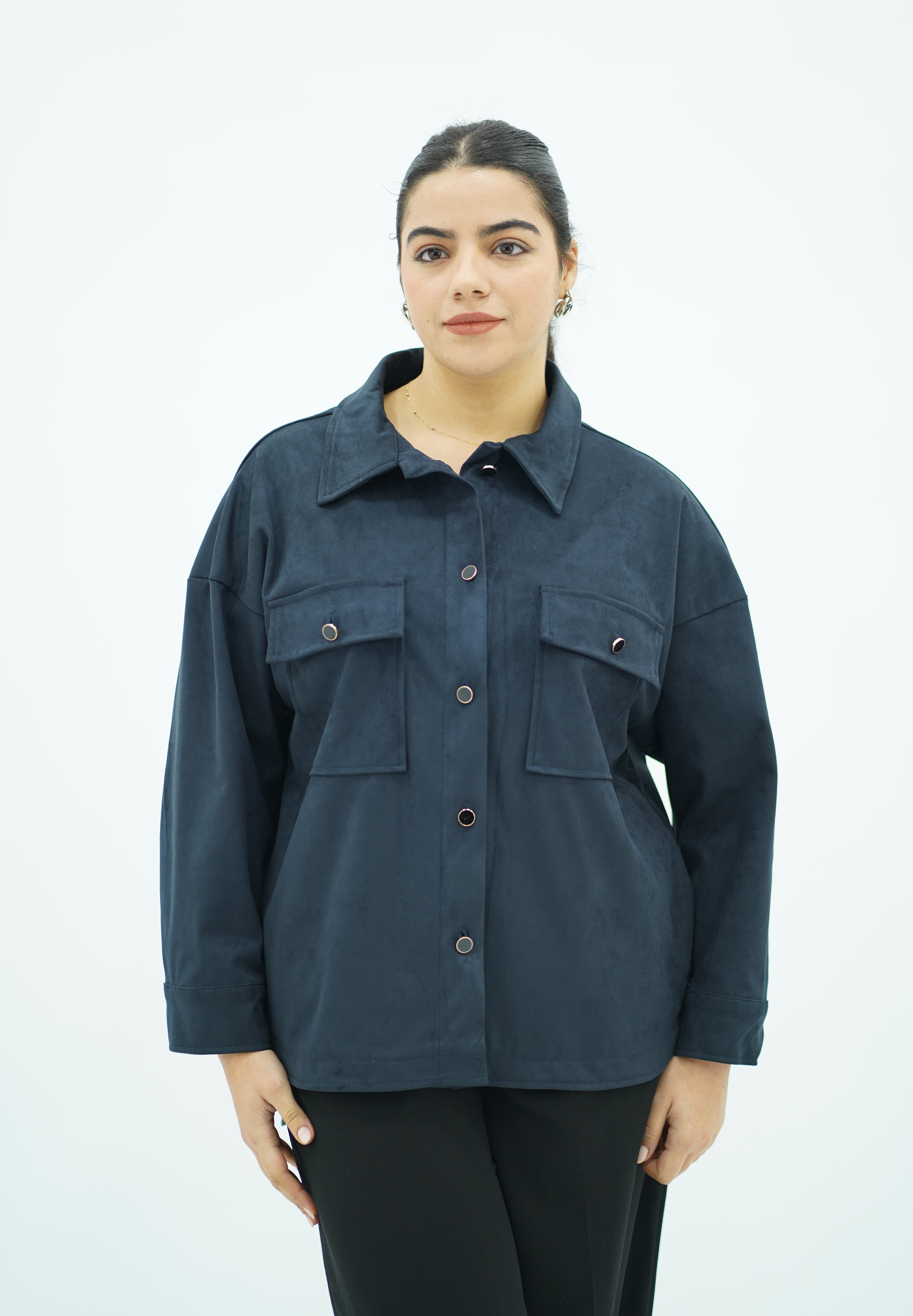 Surchemise Bleu nuit en Faux Daim