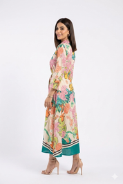 Robe Florale avec Ceinture – Élégance Naturelle