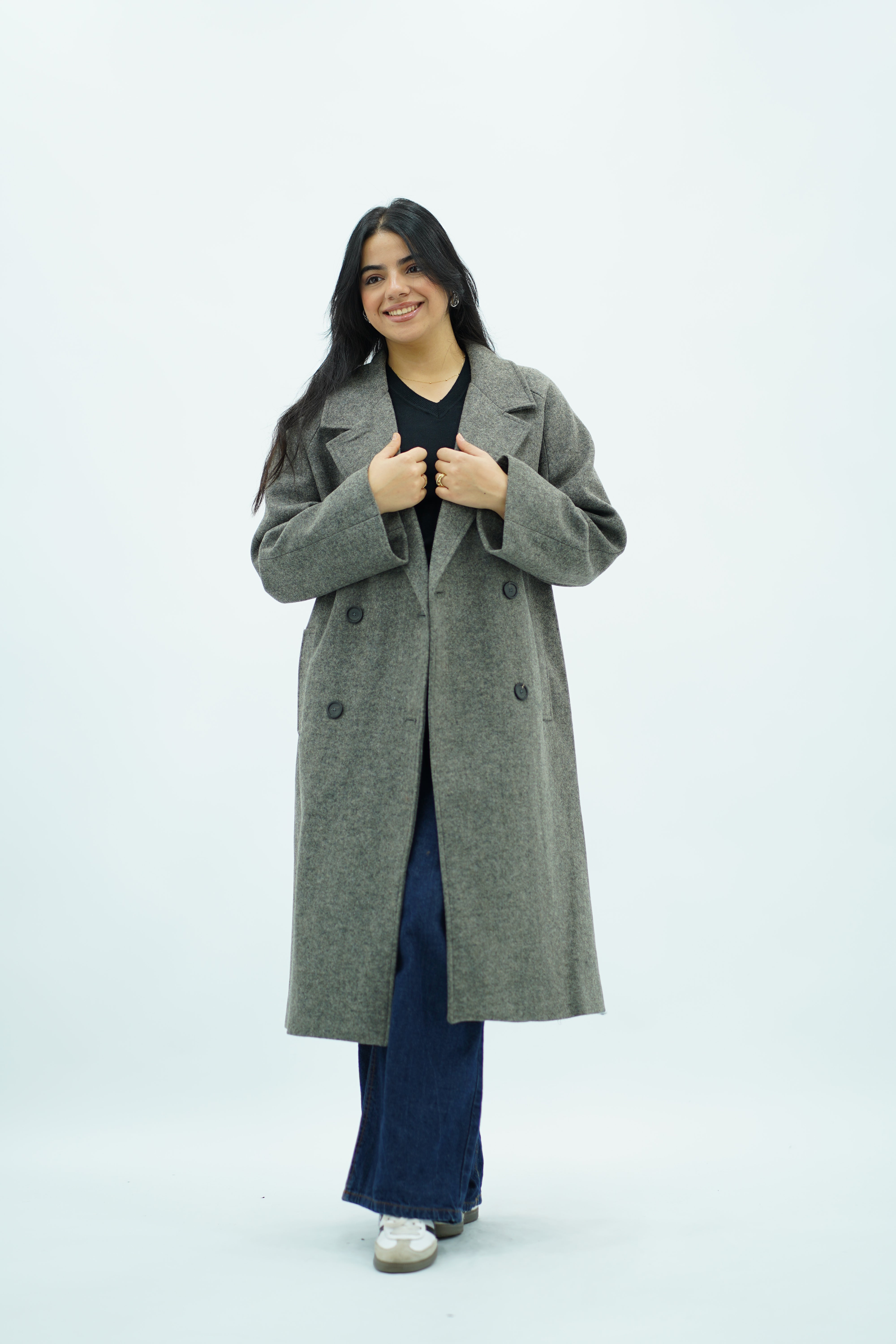 Manteau Gris long oversize
