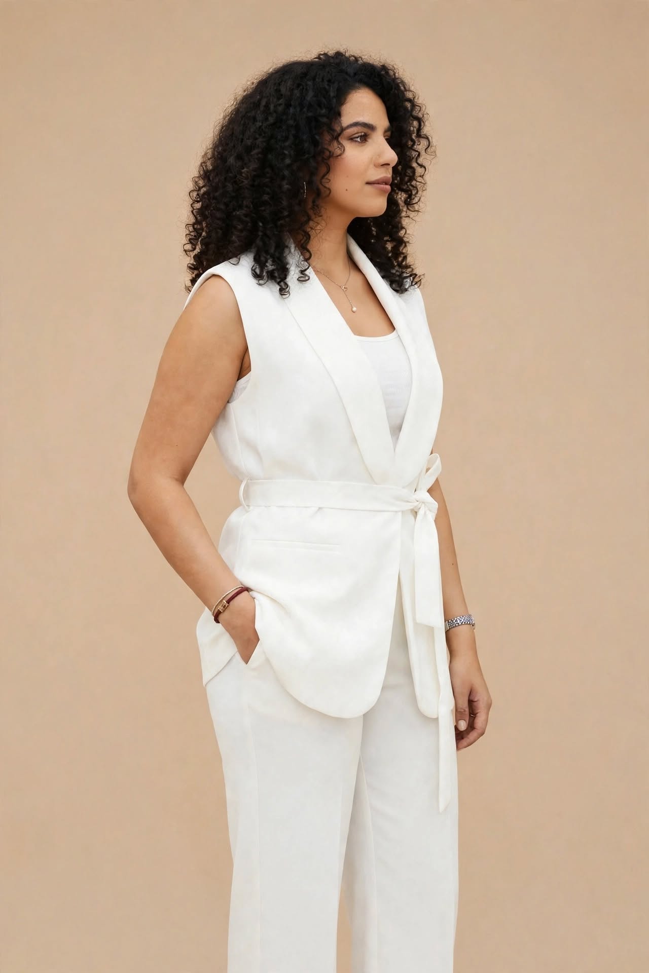 Gilet sans manches blanc