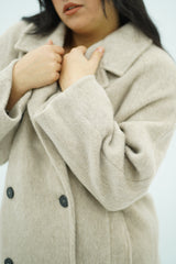 Manteau long élégant beige