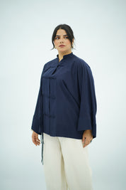 Chemise à noeud Bleu nuit