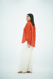 Chemise en lin - Rouge brique