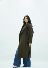 Manteau oversize avec ceinture Kaki