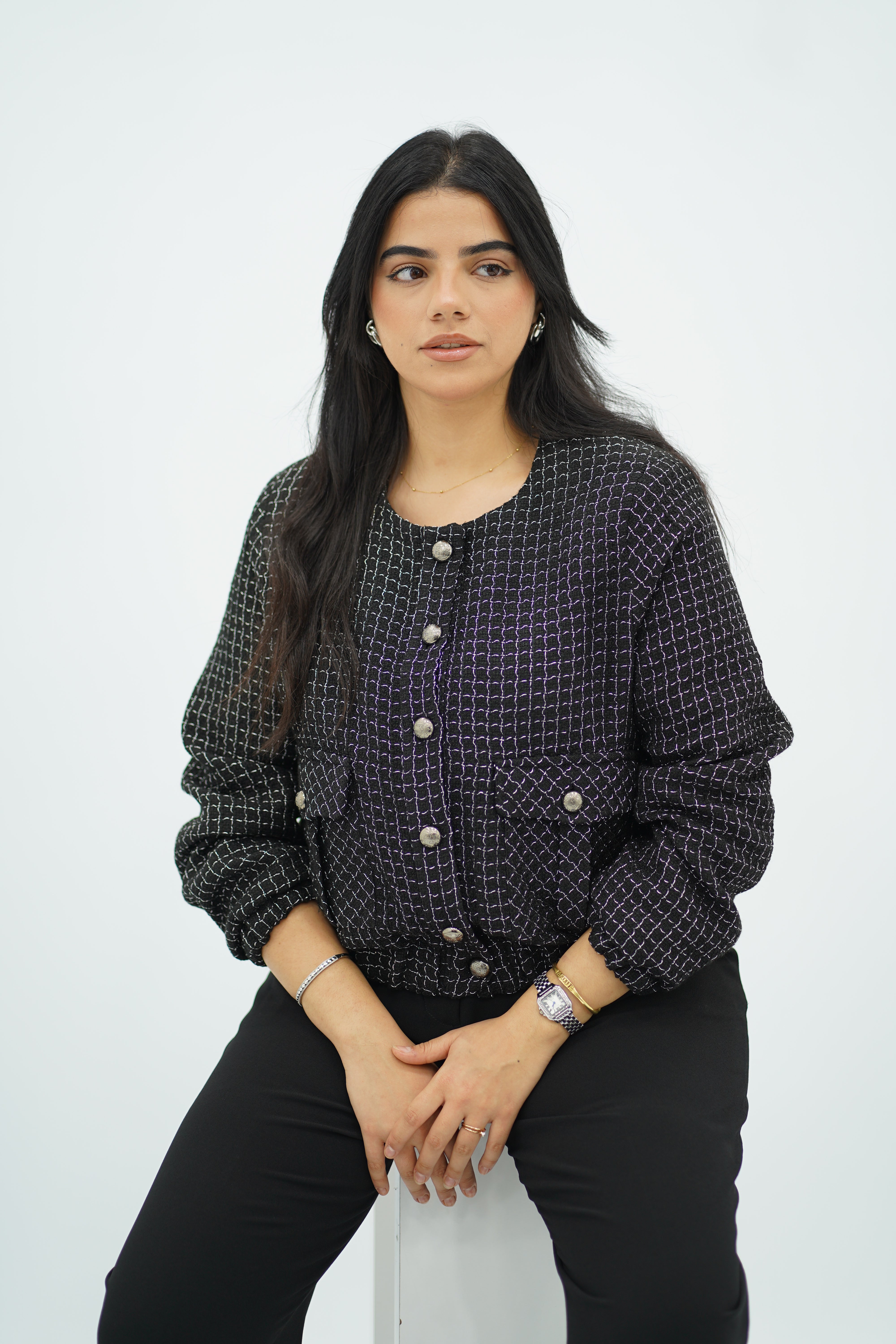 Bomber en tweed chic