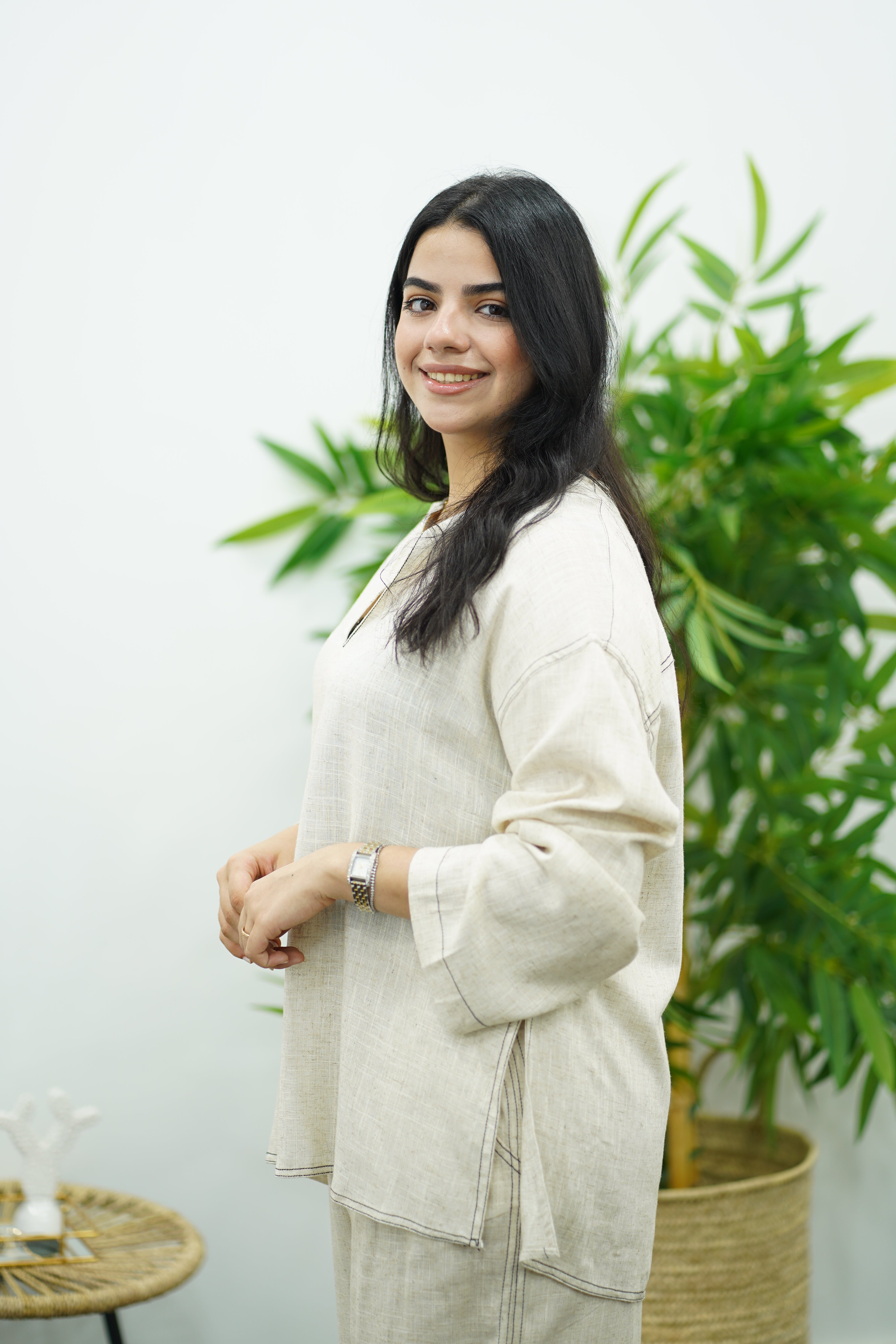 Ensemble en Lin Oversize