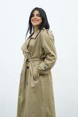 Trench long beige taupe