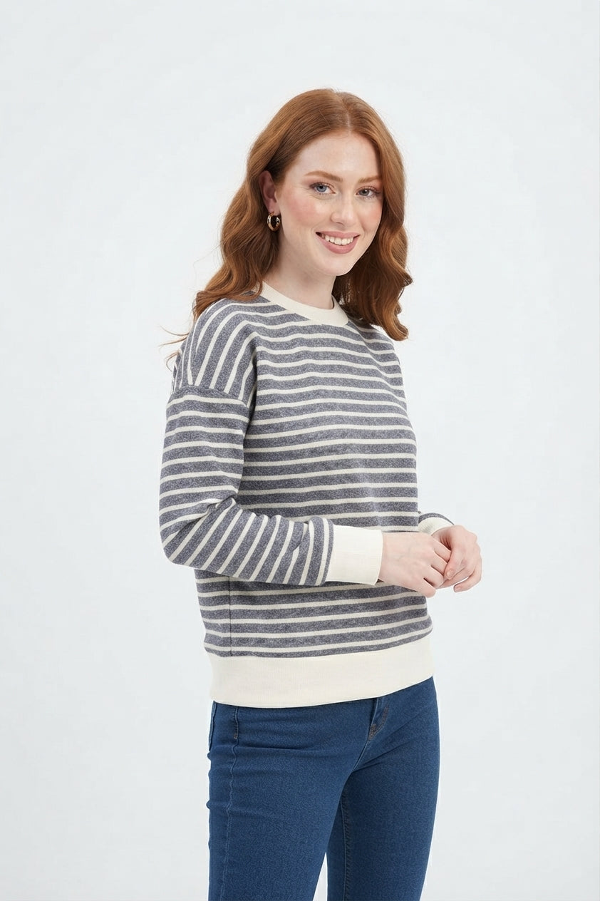 Pull Rayé en Coton Doux - Confort et Style