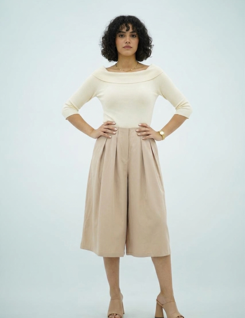 Pantalons Jupe Plissé Fluide