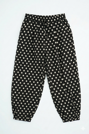 Pantalon En Lin Ballon motifs Polkadot