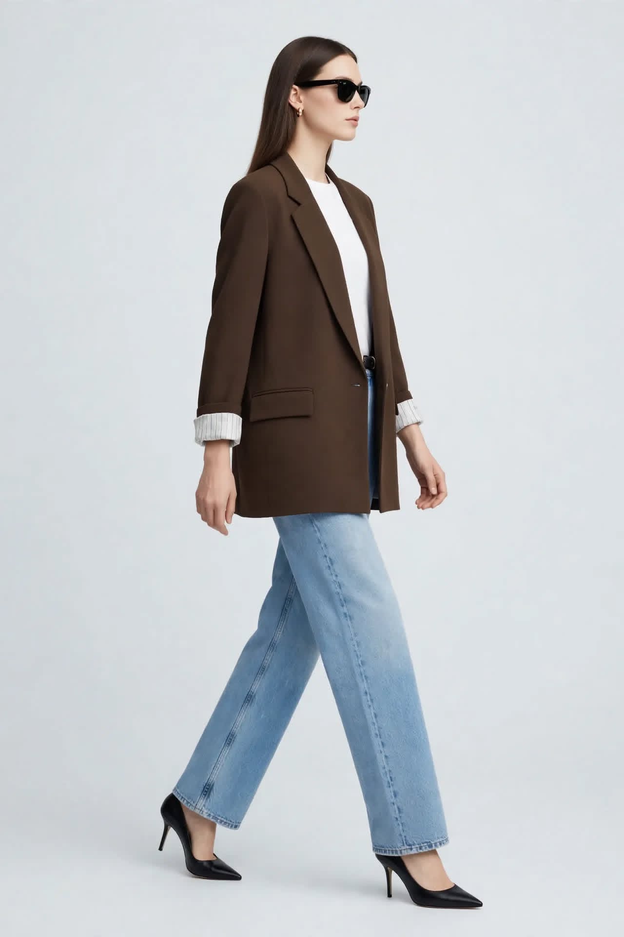 Blazer Fluide Marron chocolat