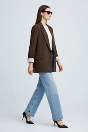 Blazer Fluide Marron chocolat