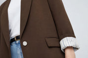 Blazer Fluide Marron chocolat