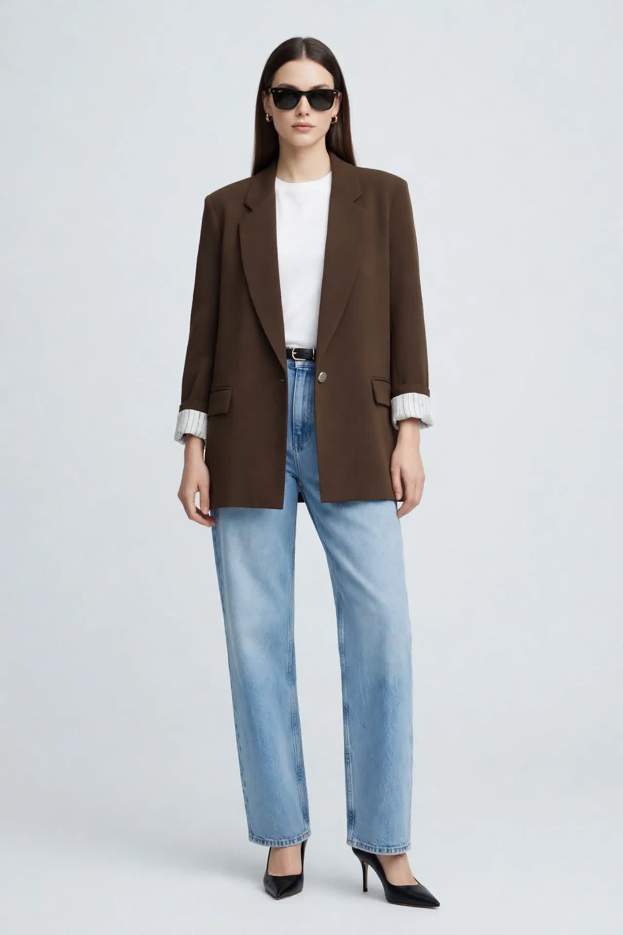 Blazer Fluide Marron chocolat