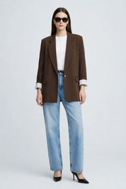 Blazer Fluide Marron chocolat