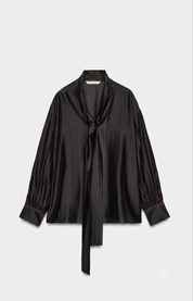 Blouse Noire Lavallière Élégance
